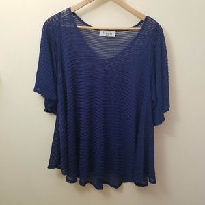 R. Marks Blue 3/4 Sleeve Blouse